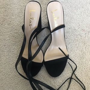 Black lace up Heels